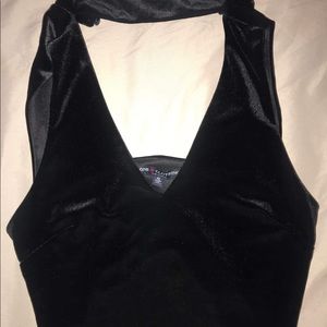 Black velvet crop top